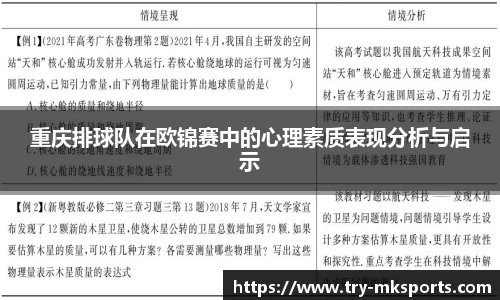 重庆排球队在欧锦赛中的心理素质表现分析与启示